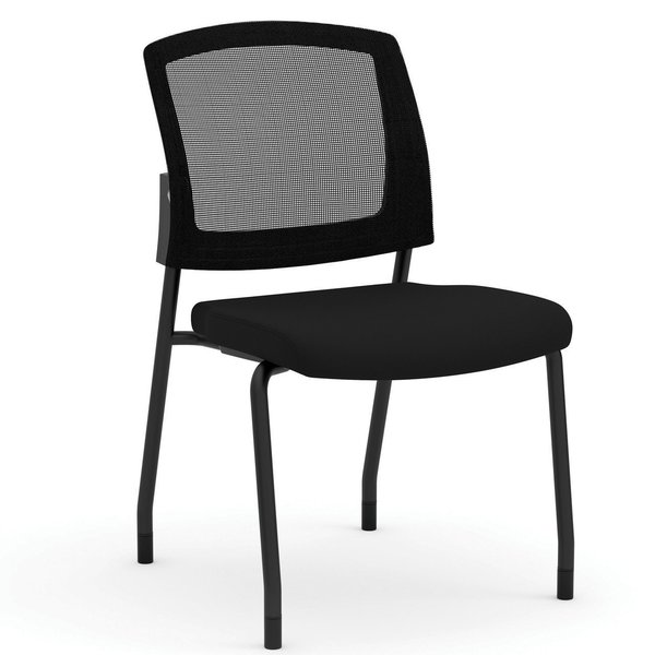 Officesource Parson Collection Armless Micro Mesh Back Side Chair 3129GNSFBK